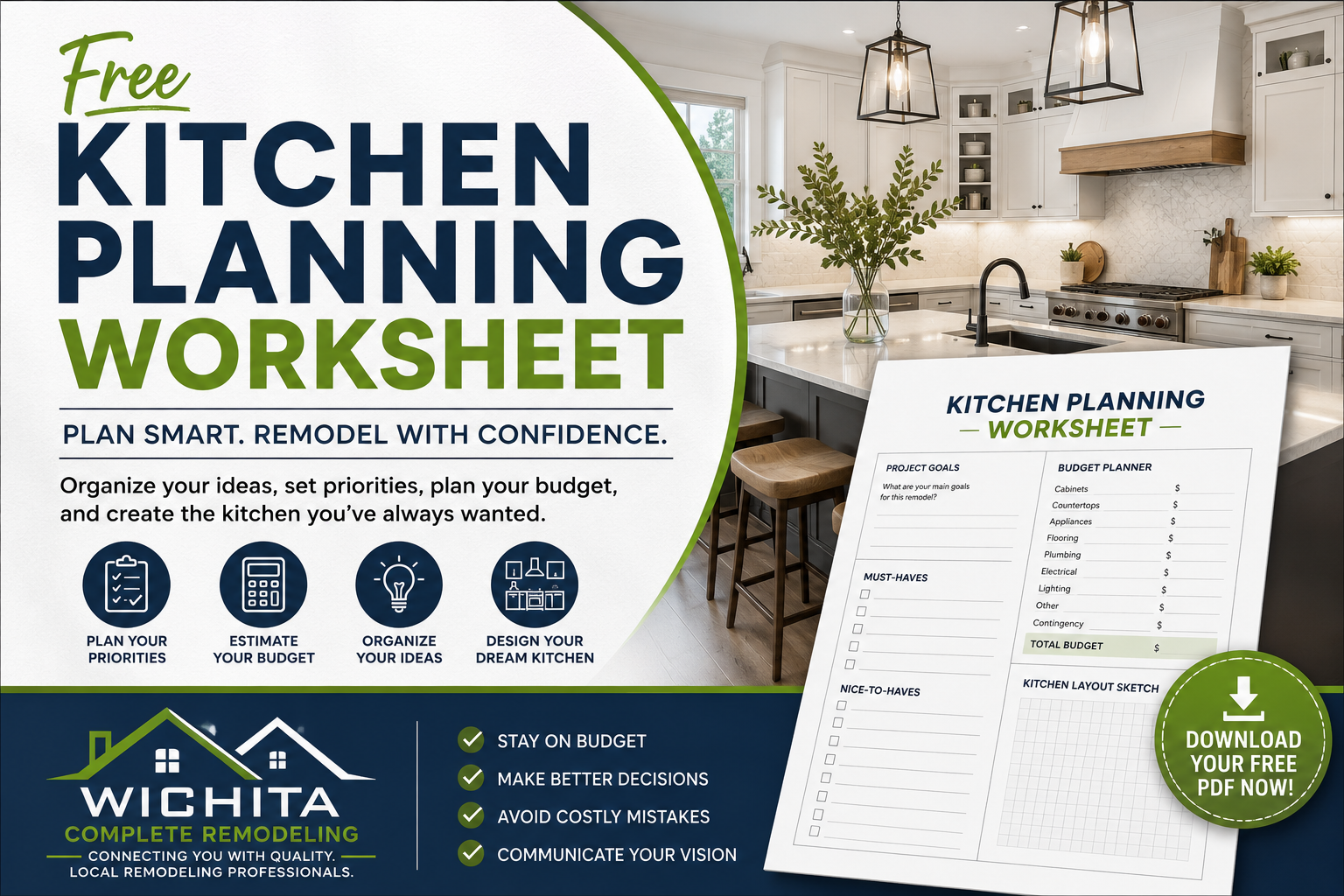 Free Kitchen Planning Worksheet (Downloadable PDF)